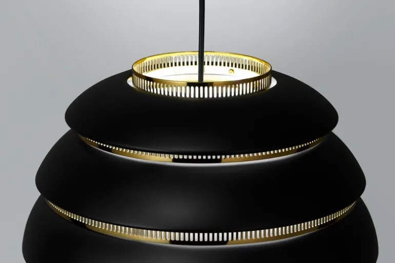 Artek Aalto pendant A331 "Beehive", black - brass