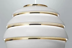 Artek Aalto pendant A331 "Beehive", white - brass