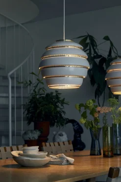 Artek Aalto pendant A331 "Beehive", white - brass