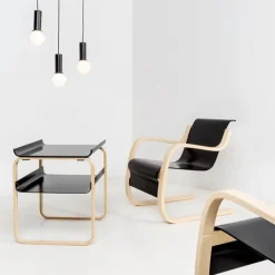 Artek Aalto side table 915, black - birch