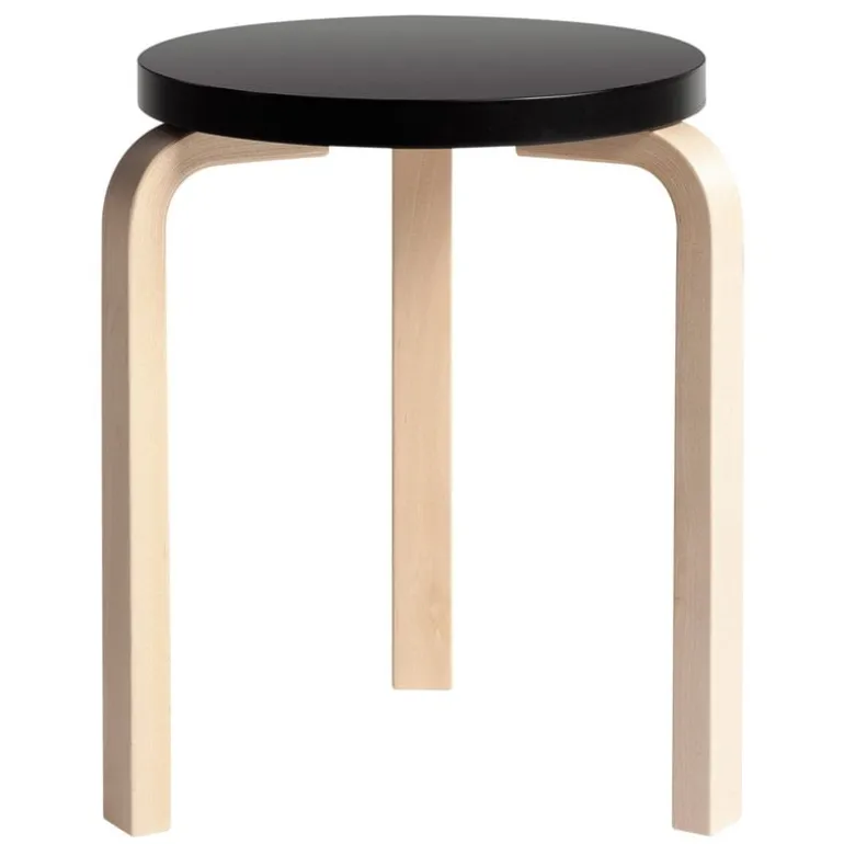 Artek Aalto stool 60, black - birch