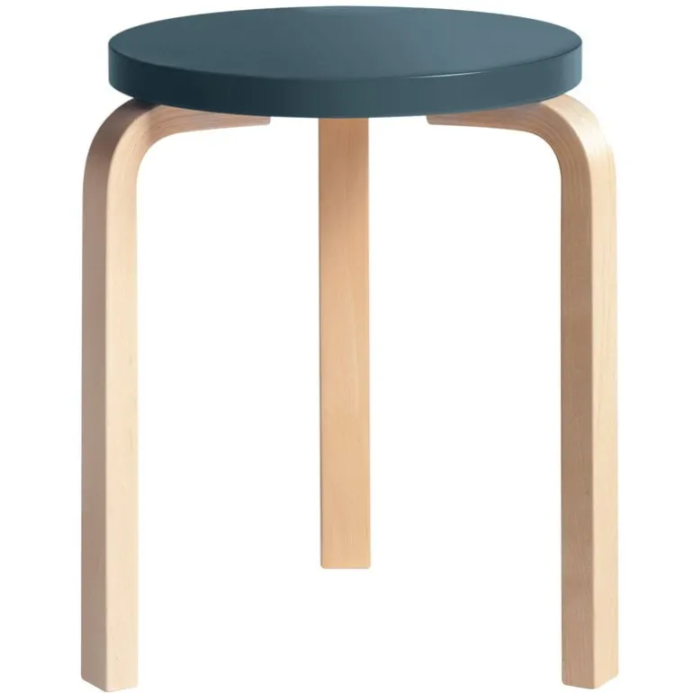 Artek Aalto stool 60, blue - birch