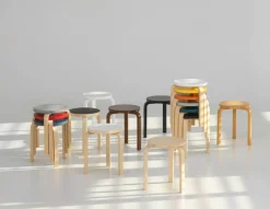 Artek Aalto stool 60, grey - birch