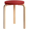 Artek Aalto stool 60, red - birch