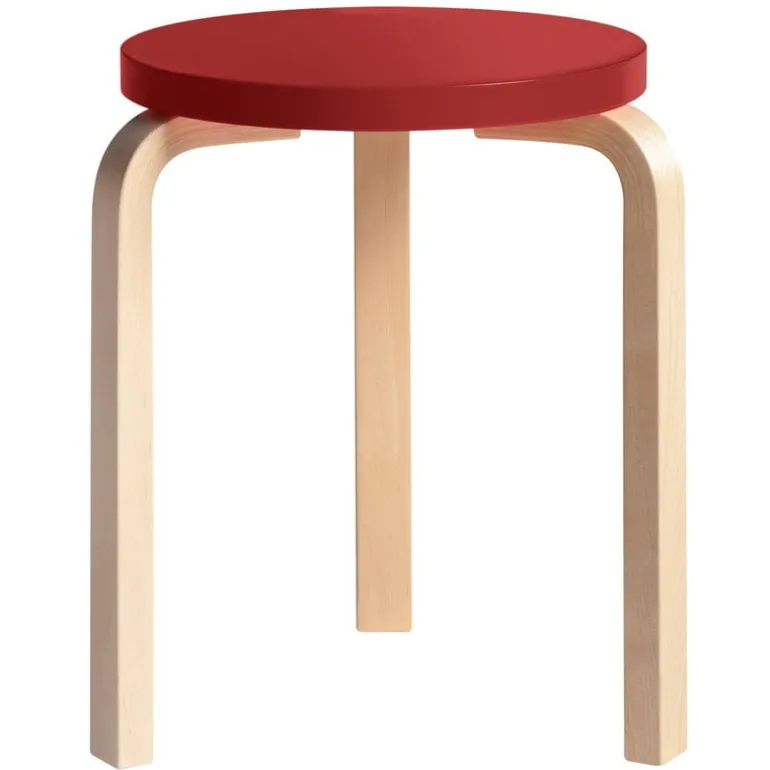 Artek Aalto stool 60, red - birch