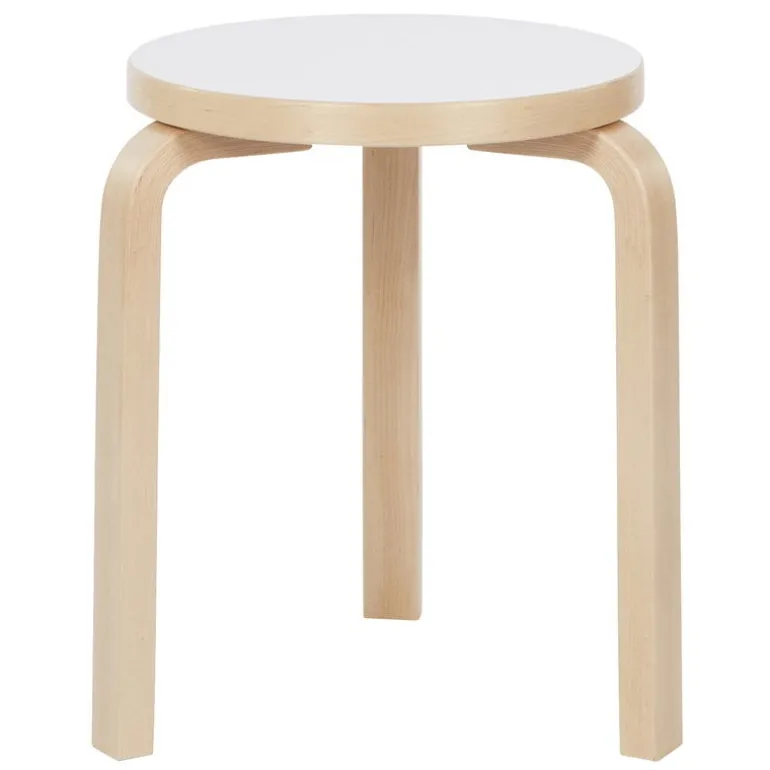 Artek Aalto stool 60, white laminate