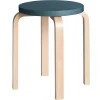 Artek Aalto stool E60, blue - birch