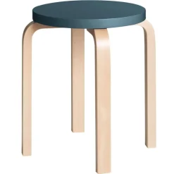 Artek Aalto stool E60, blue - birch