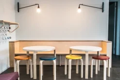 Artek Aalto stool E60, blue - birch