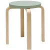 Artek Aalto stool E60, green - birch