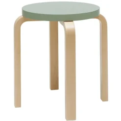 Artek Aalto stool E60, green - birch