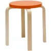 Artek Aalto stool E60, orange - birch