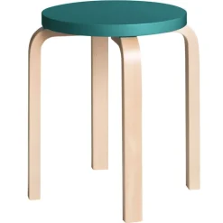 Artek Aalto stool E60, petrol - birch