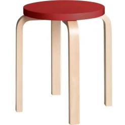 Artek Aalto stool E60, red - birch