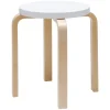 Artek Aalto stool E60, white - birch