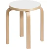 Artek Aalto stool E60, white laminate
