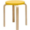Artek Aalto stool E60, yellow - birch