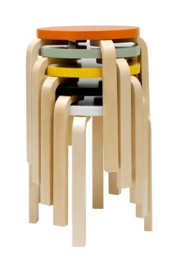 Artek Aalto stool E60, yellow - birch