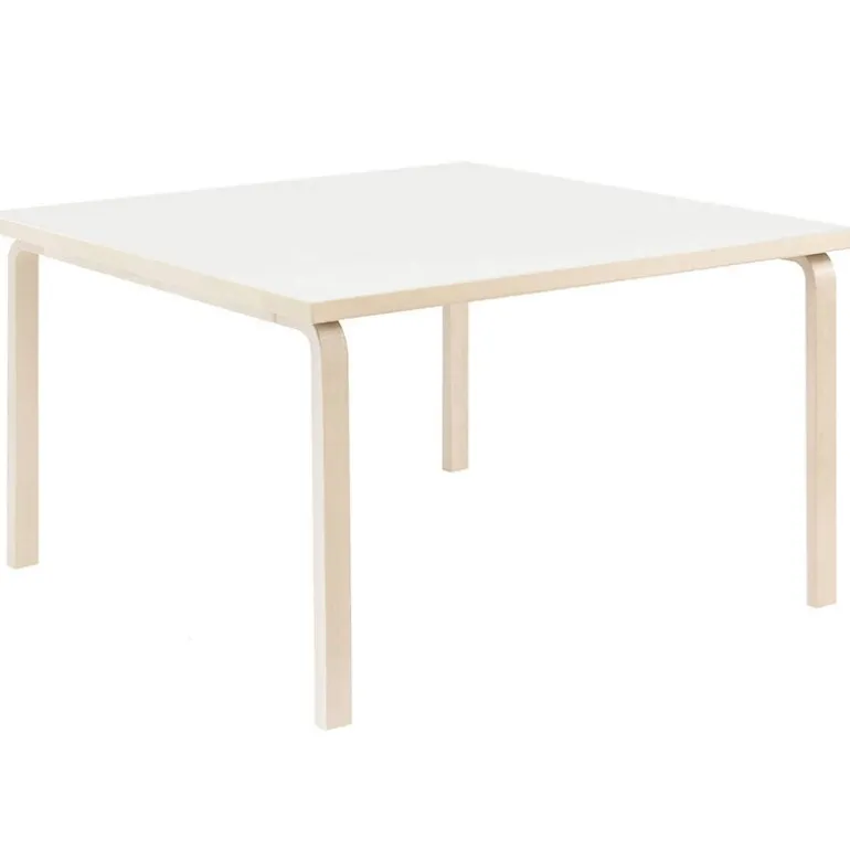 Artek Aalto table 84, 120 x 120 cm, birch - white laminate