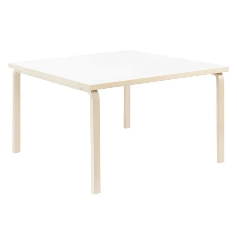 Artek Aalto table 84, 120 x 120 cm, birch - white laminate