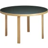 Artek Aalto table 91, birch - black linoleum