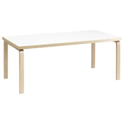 Artek Aalto table 83, birch - white laminate
