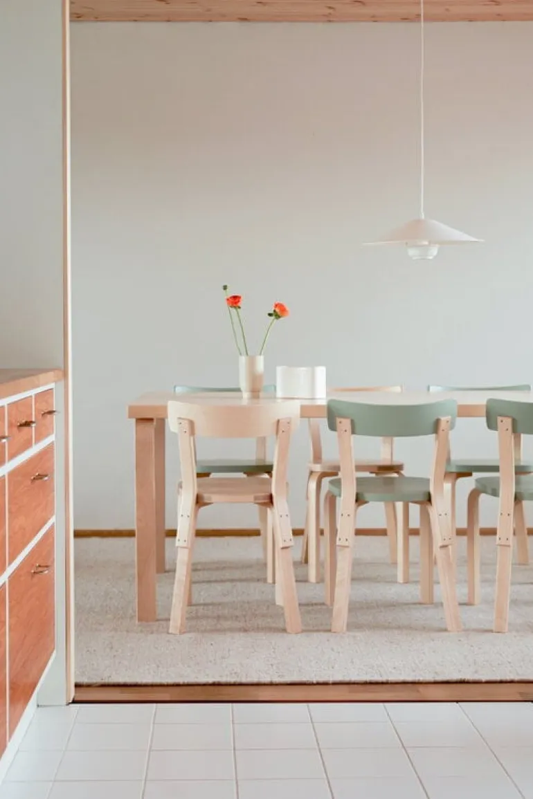 Artek Aalto table 83, birch - white laminate