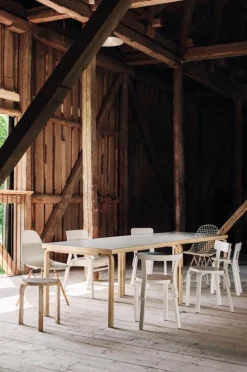 Artek Aalto table 82A, birch - black linoleum