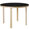 Artek Aalto table 90A, birch - black linoleum