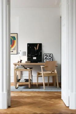 Artek Aalto table 80A, birch - black linoleum