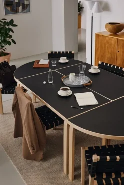 Artek Aalto table 80A, birch - black linoleum
