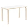 Artek Aalto table 80B, 60 x 100 cm, birch - white laminate