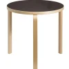 Artek Aalto table 90B, birch - black linoleum