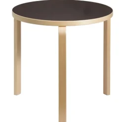 Artek Aalto table 90B, birch - black linoleum
