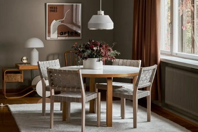 Artek AMA 500 pendant, white - brass