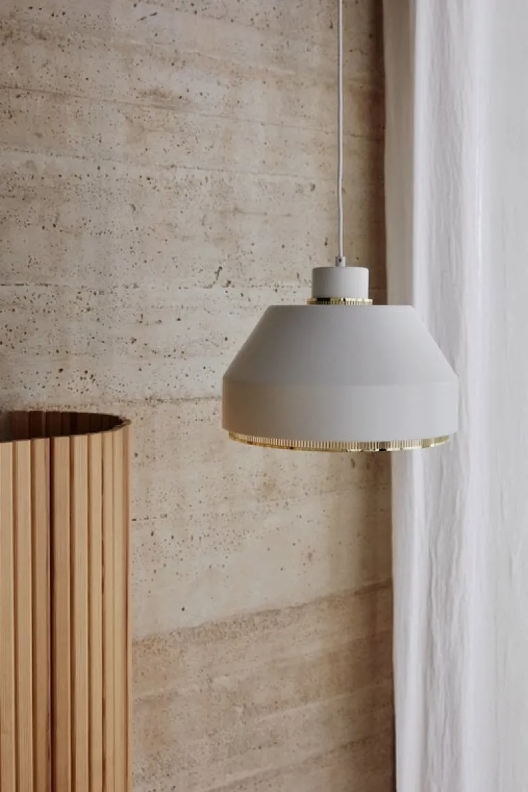 Artek AMA 500 pendant, white - brass