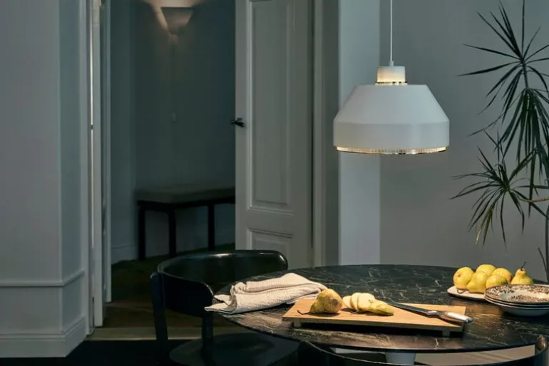 Artek AMA 500 pendant, white - brass