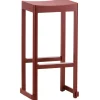 Artek Atelier bar stool, 75 cm, dark red