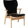 Artek Domus lounge chair, lacquered oak - black leather