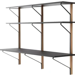 Artek Kaari wall shelf with  desk REB 010, black - oak