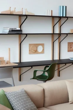 Artek Kaari wall shelf with  desk REB 010, black - oak