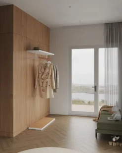 Asplund Belle coat rack, 120 cm, white