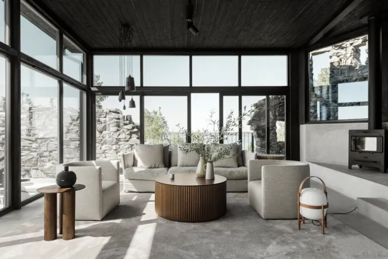 Asplund Grand Palais coffee table, 92 cm, teak stained ash