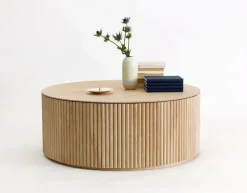 Asplund Grand Palais coffee table, 92 cm, white stained oak