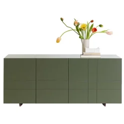 Asplund Kilt storage unit, 137cm, green khaki - smoked oak