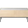Asplund Luc cabinet 160 with drawers, marble top, white oak - char grey