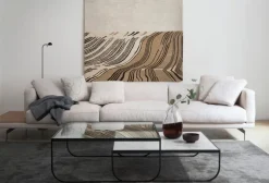 Asplund Tati coffee table, 90 cm, high, charcoal grey - clear glass