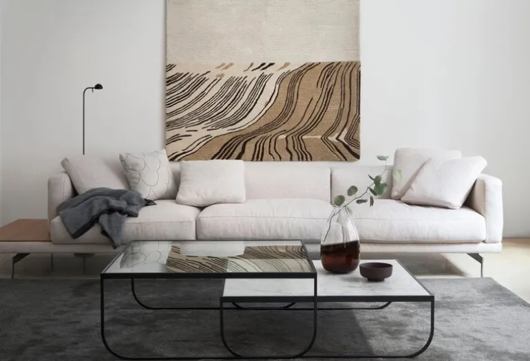 Asplund Tati coffee table, 90 cm, high, charcoal grey - clear glass