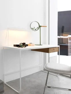 Asplund Tati desk, storm grey - white stained oak