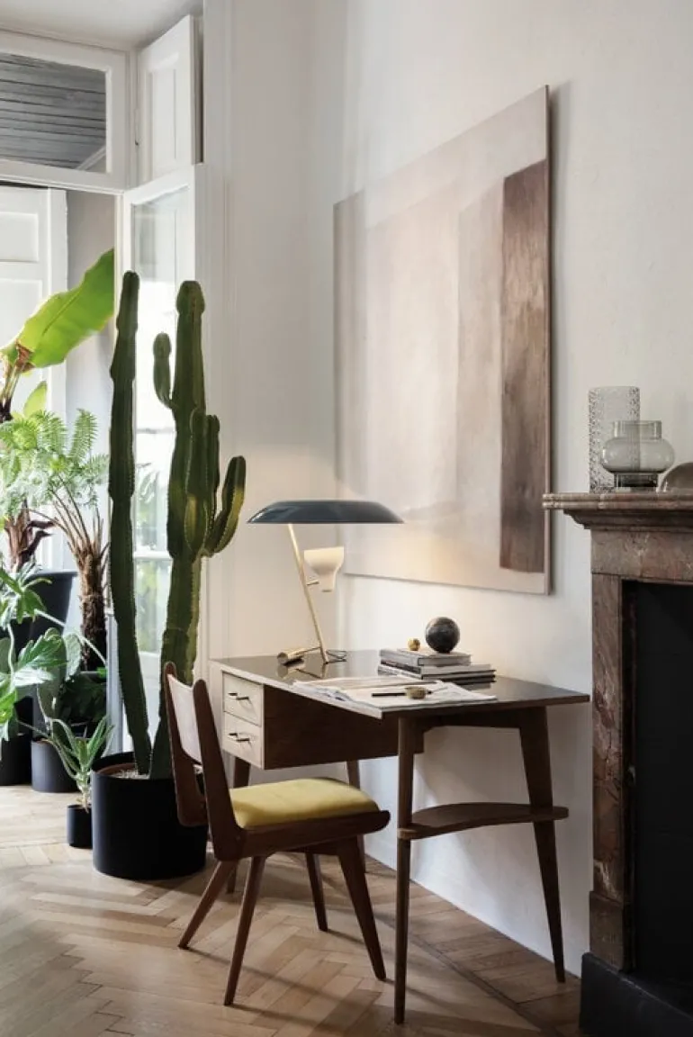 Astep Model 548 table lamp, polished brass - grey